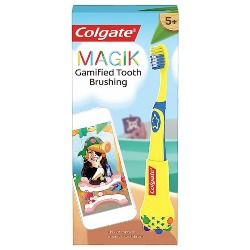 Colgate Magik Smart Toothbrush for Kids, Kids Toothbrush Timer with Fun Brushing Games Yellow 1 Count