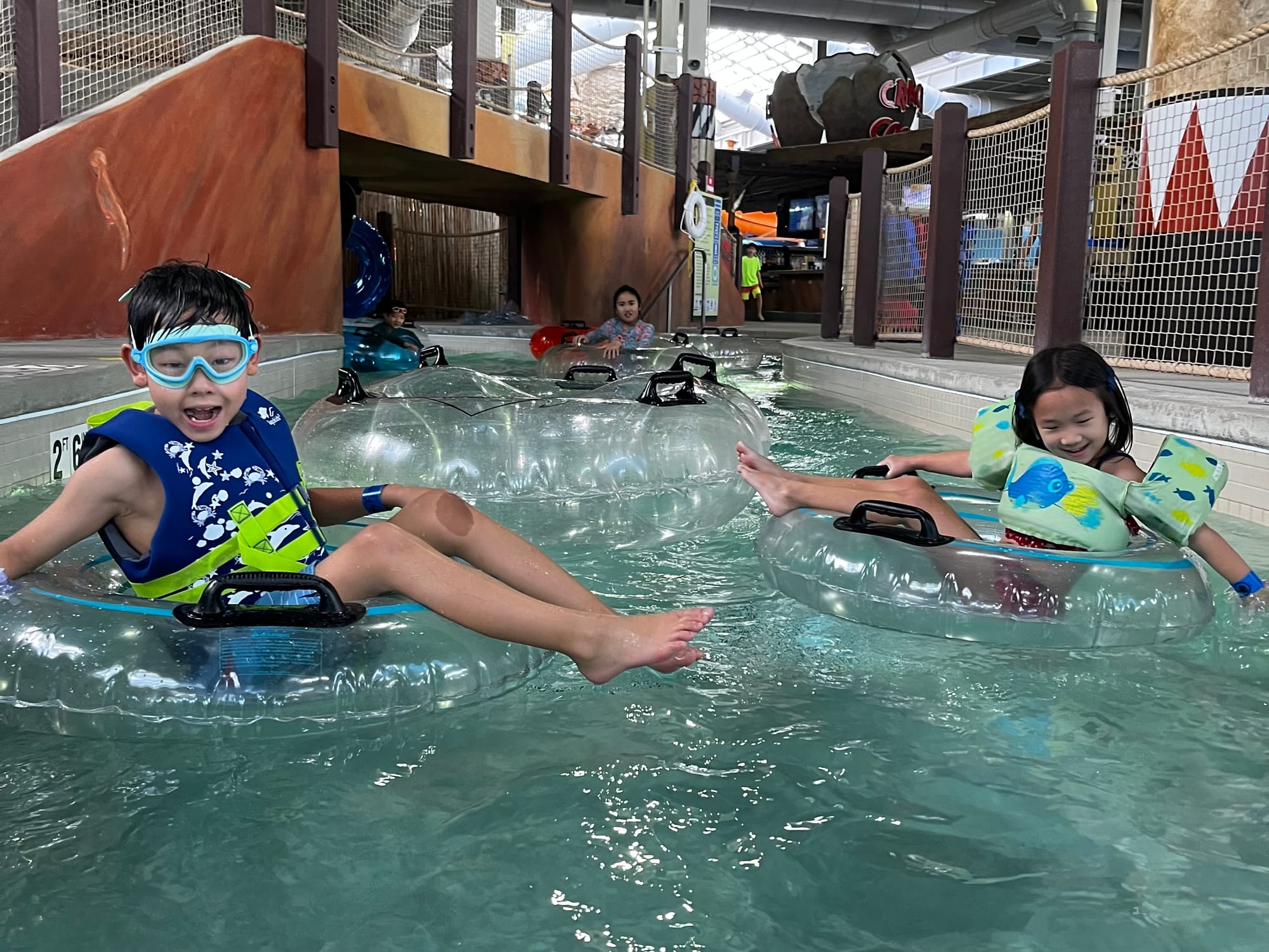 Floating on the Lazy River at Kalahari Resort Poconos