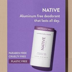 Native Plastic Free Deodorant | Natural Deodorant for Women and Men, Aluminum Free with Baking Soda, Probiotics, Coconut Oil and Shea Butter