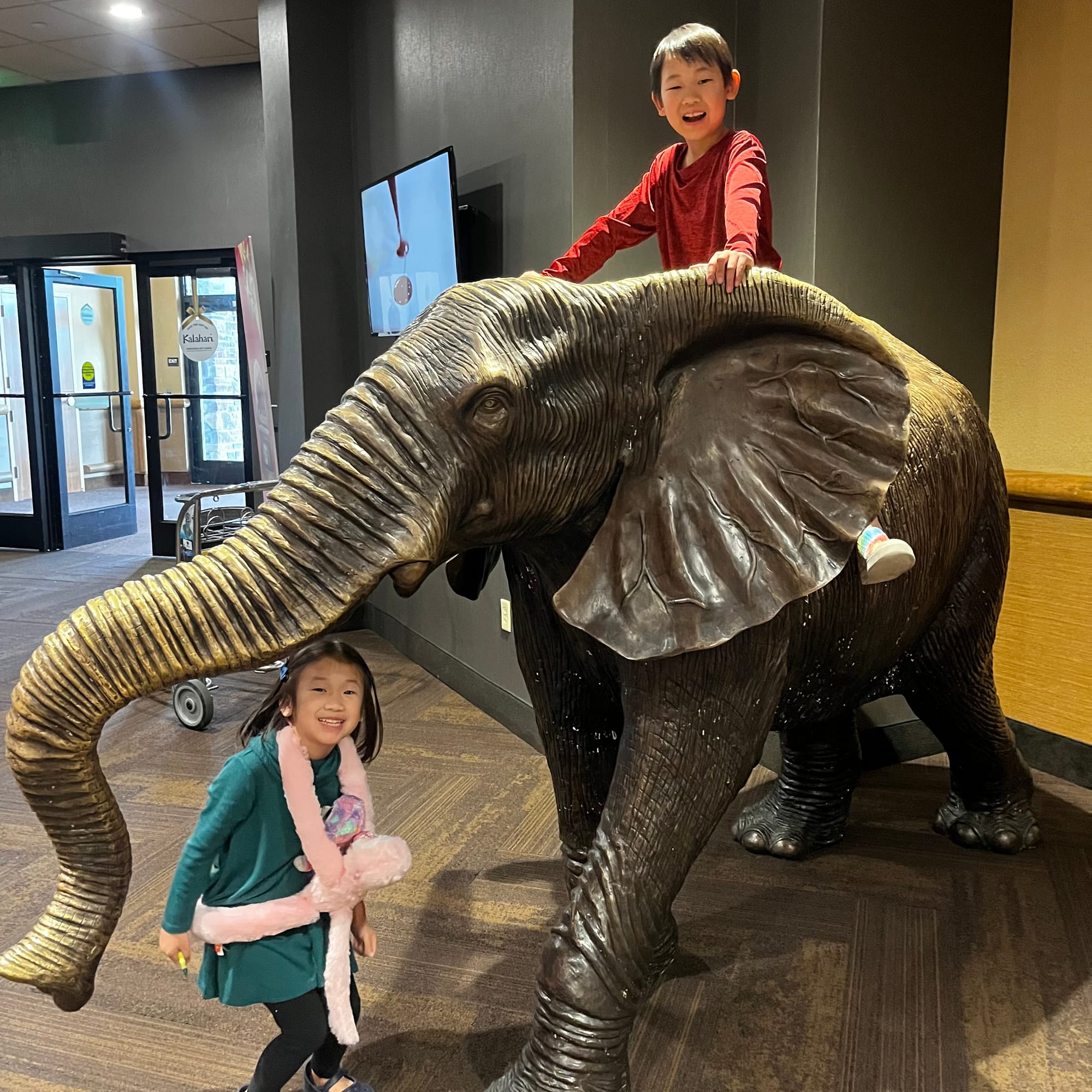 Riding the Baby Elephant at Kalahari Poconos