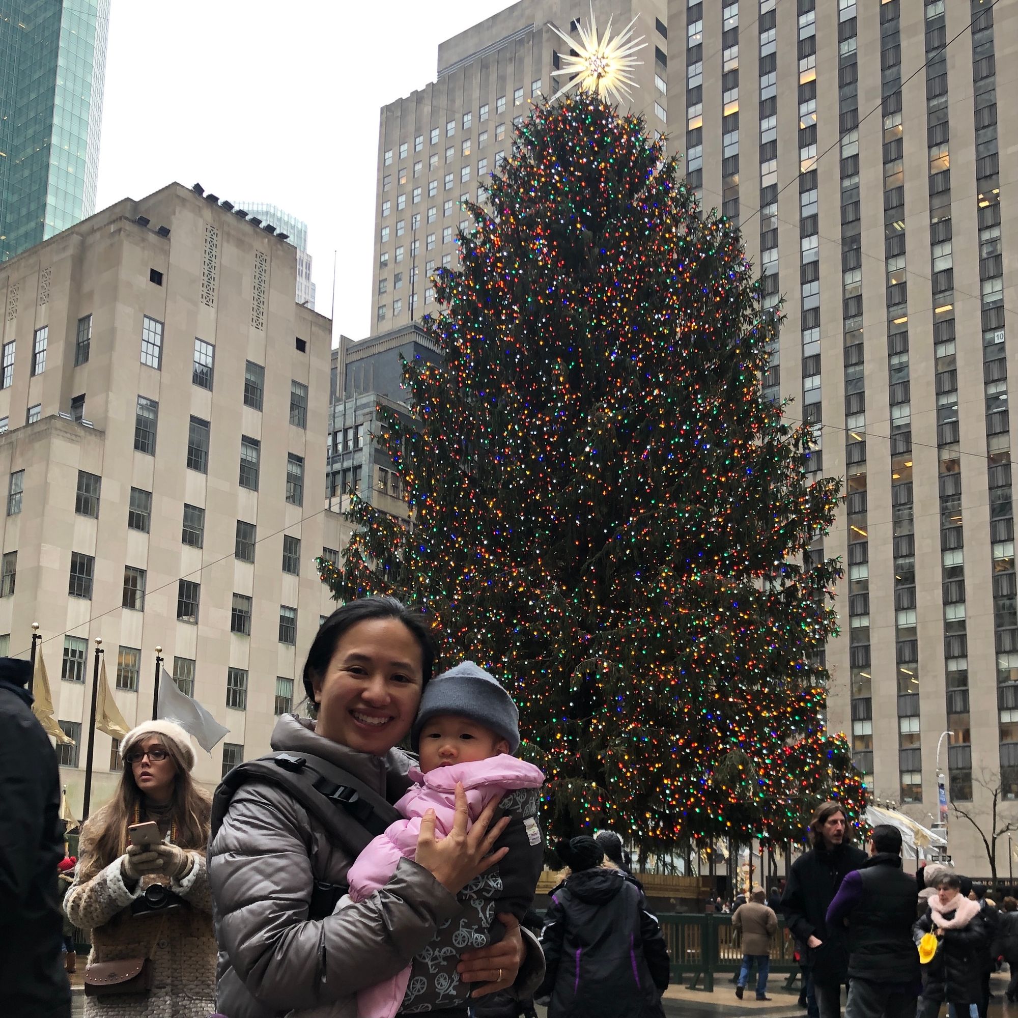 Rockefeller Christmas Tree with 2 month old