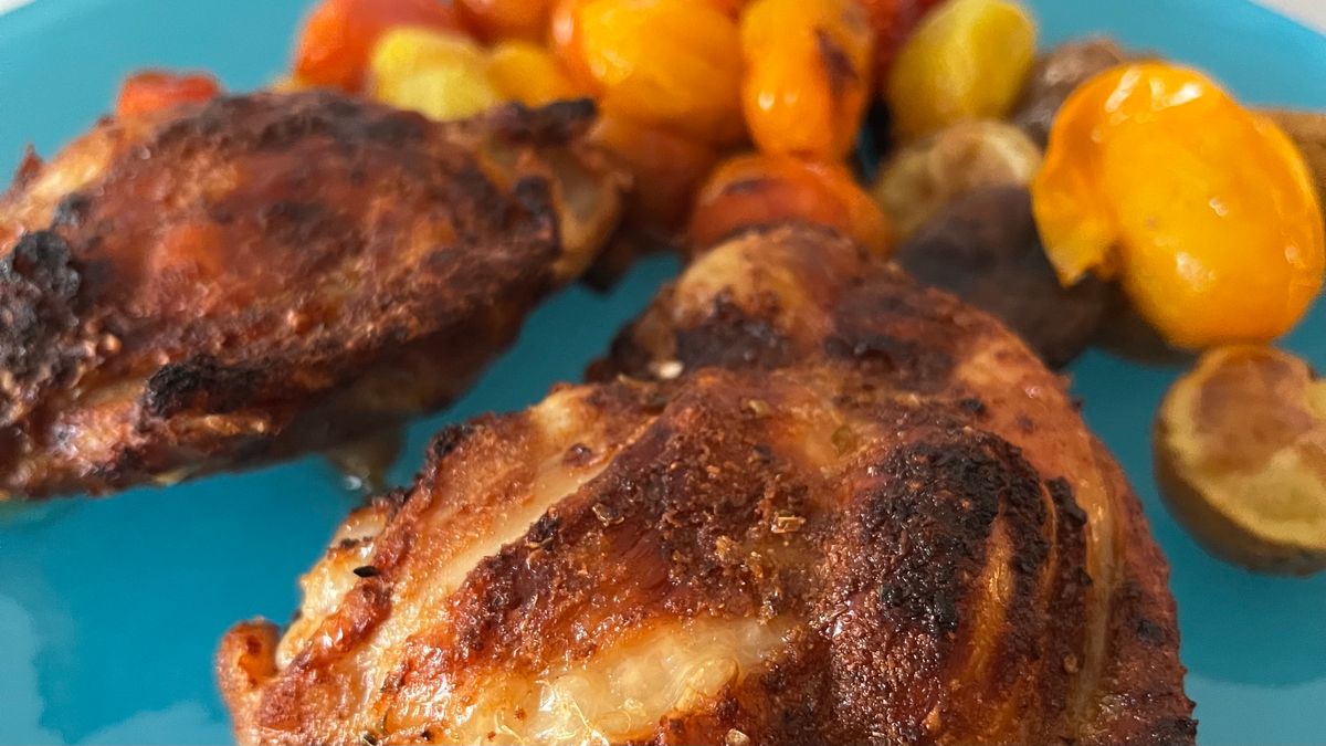 Crispy Chicken with Roasted Potatoes and Tomatoes: Quick and Easy Weeknight Meal